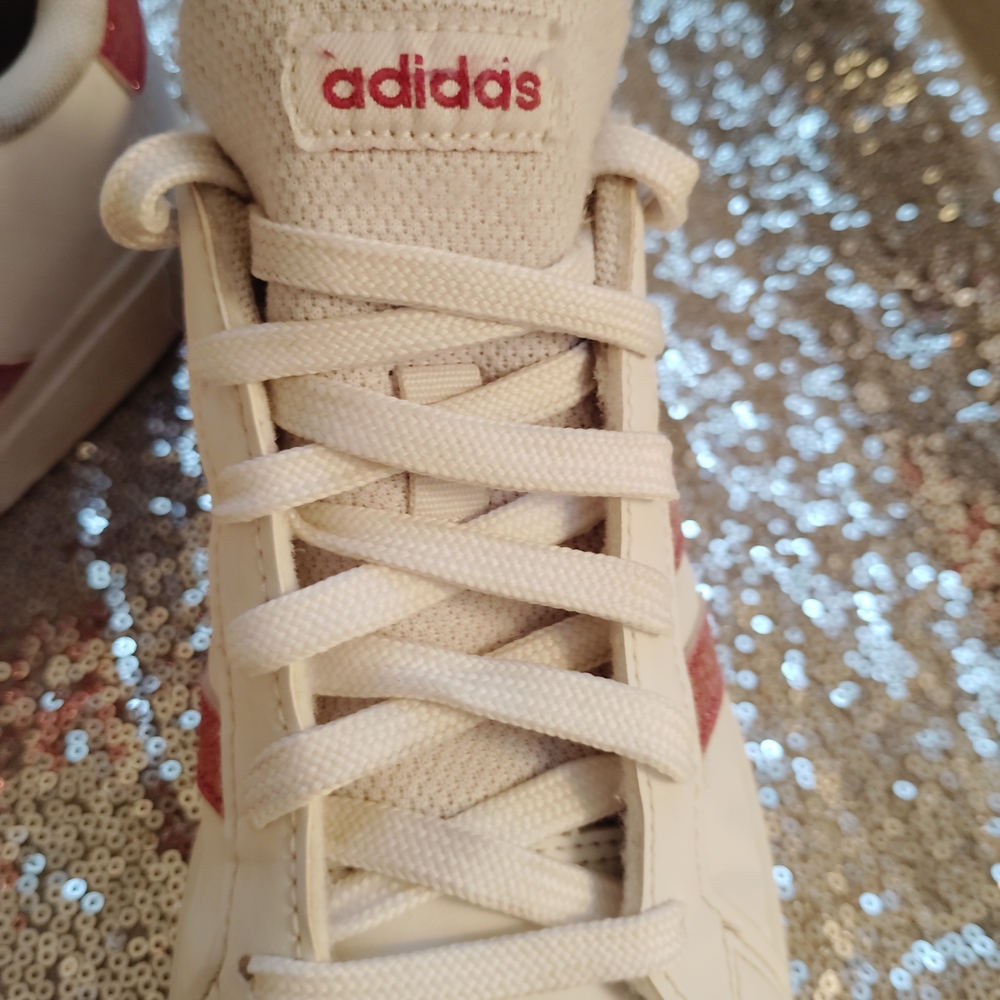 adidas Kids Cream and Pink Low-Top Sneakers